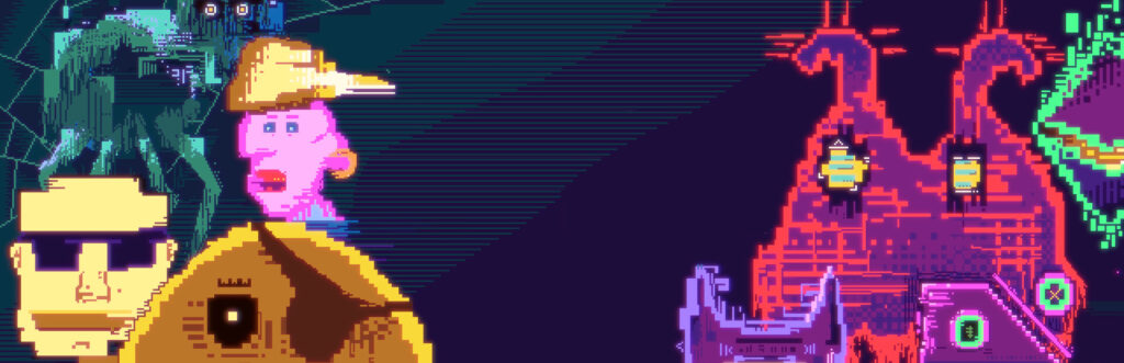 868-BACK - arte oficial del hacker protagonista enfrentando a las megacorporaciones - Juegosrpg.com