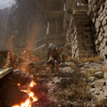 Fatekeeper - enemigo entre llamas en unas ruinas en primera persona - Juegosrpg.com