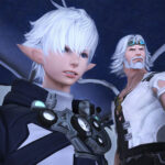 Final Fantasy XIV - Personajes en primer plano en una nave voladora - Juegosrpg.com