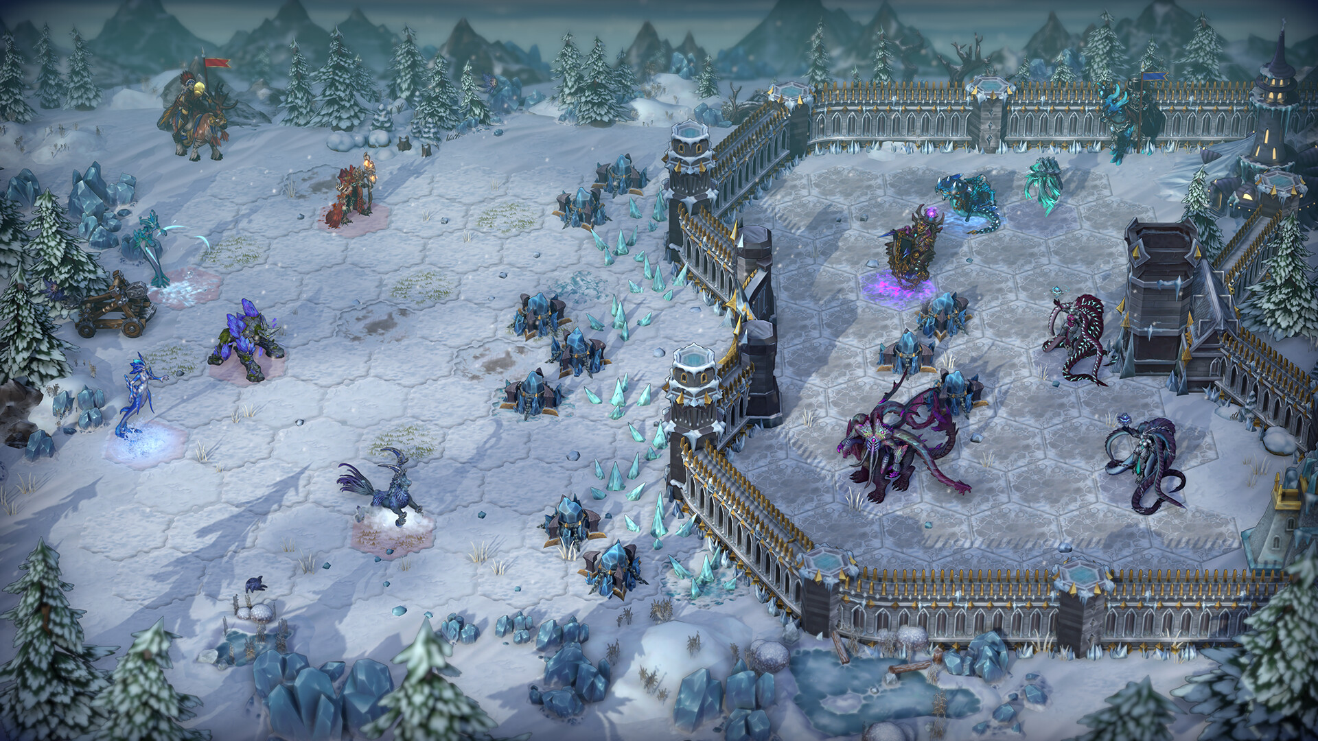 Heroes of Might and Magic Olden Era - Combate por turnos en un escenario nevado - Juegosrpg.com