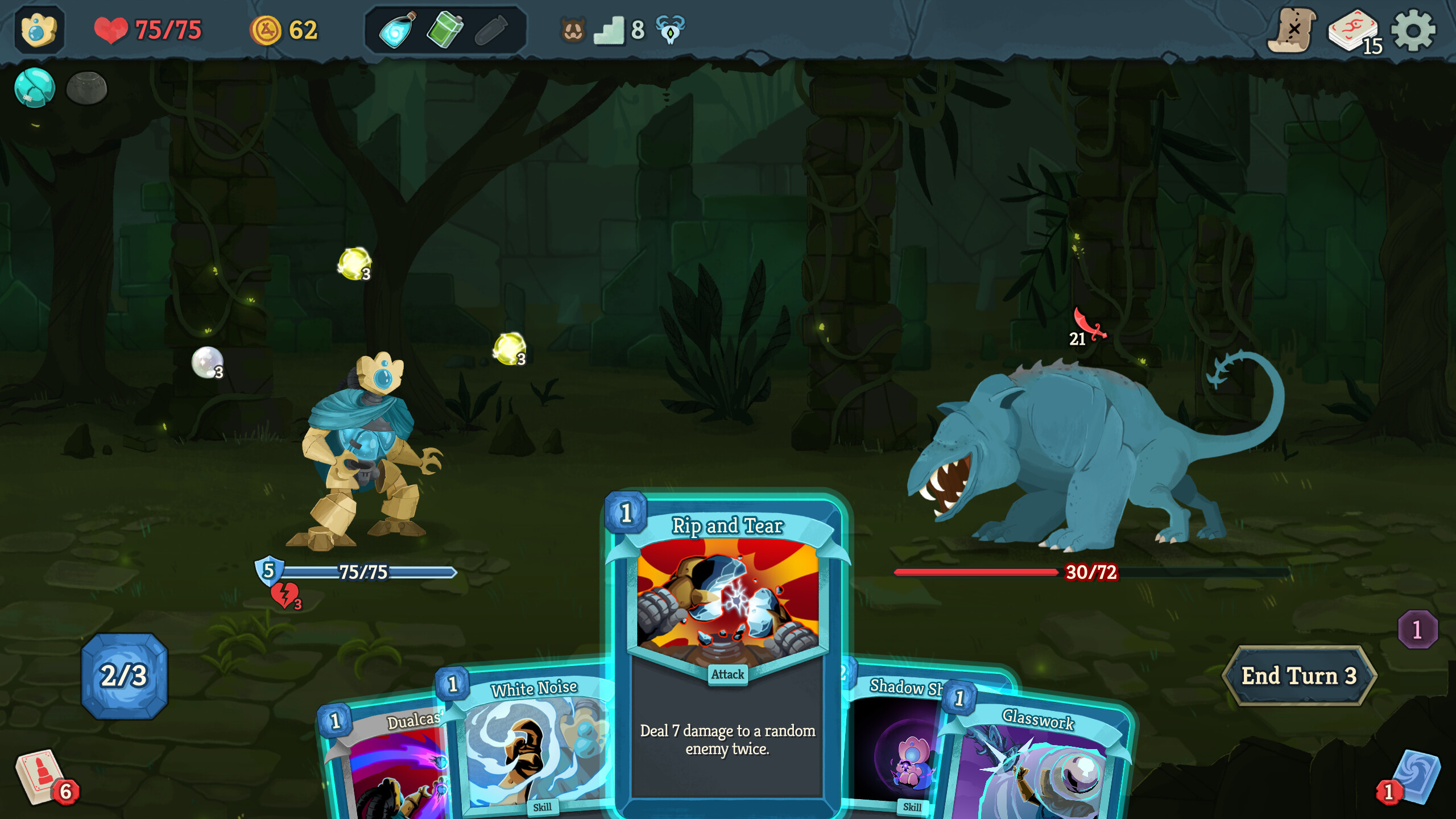 Slay the Spire 2 - Combate por turnos contra una criatura acuática gigante en las primeras zonas - Juegosrpg.com
