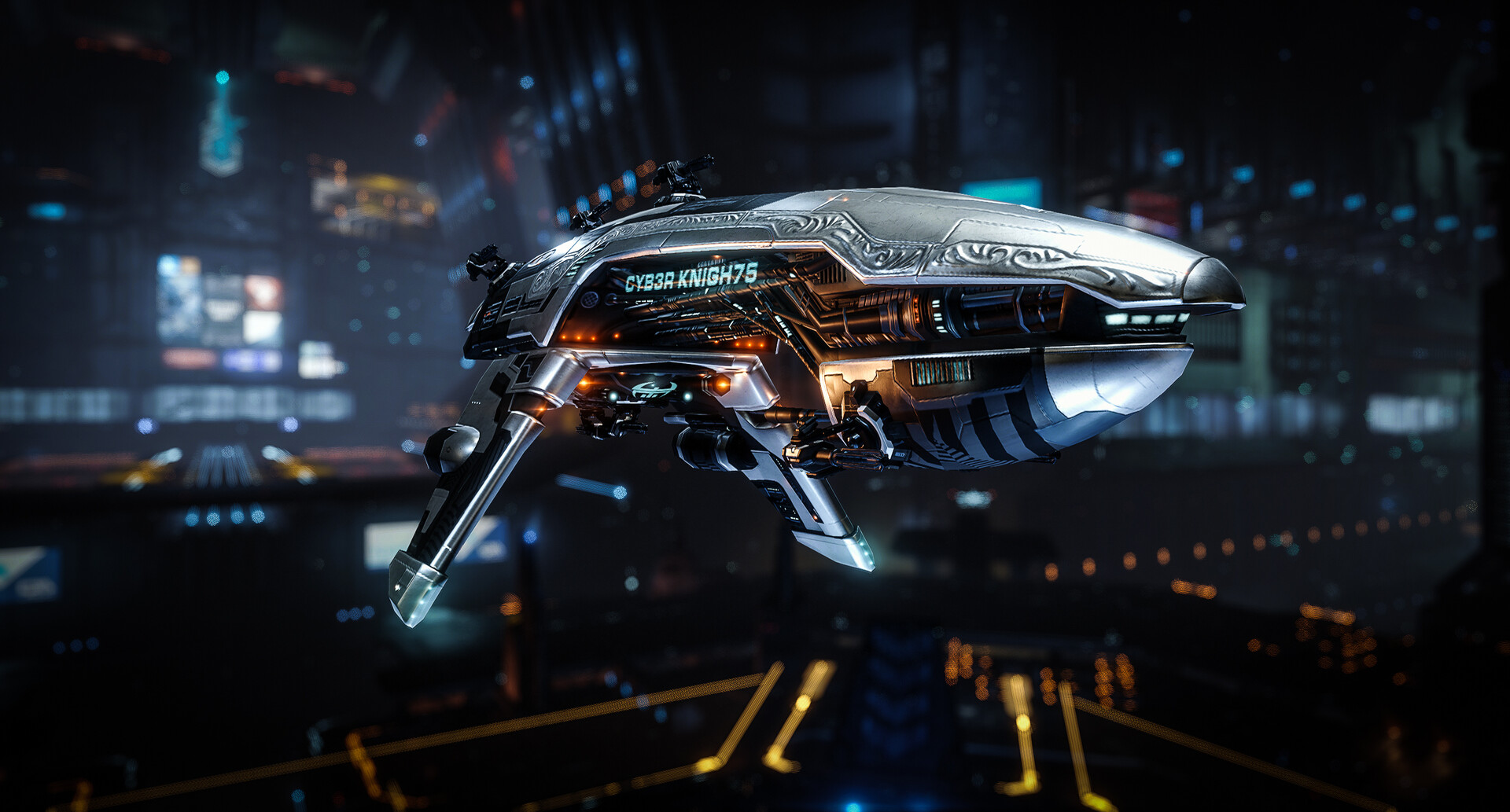 EVE Online - nave con SKIN personalizada sobrevolando una estación - Juegosrpg.com