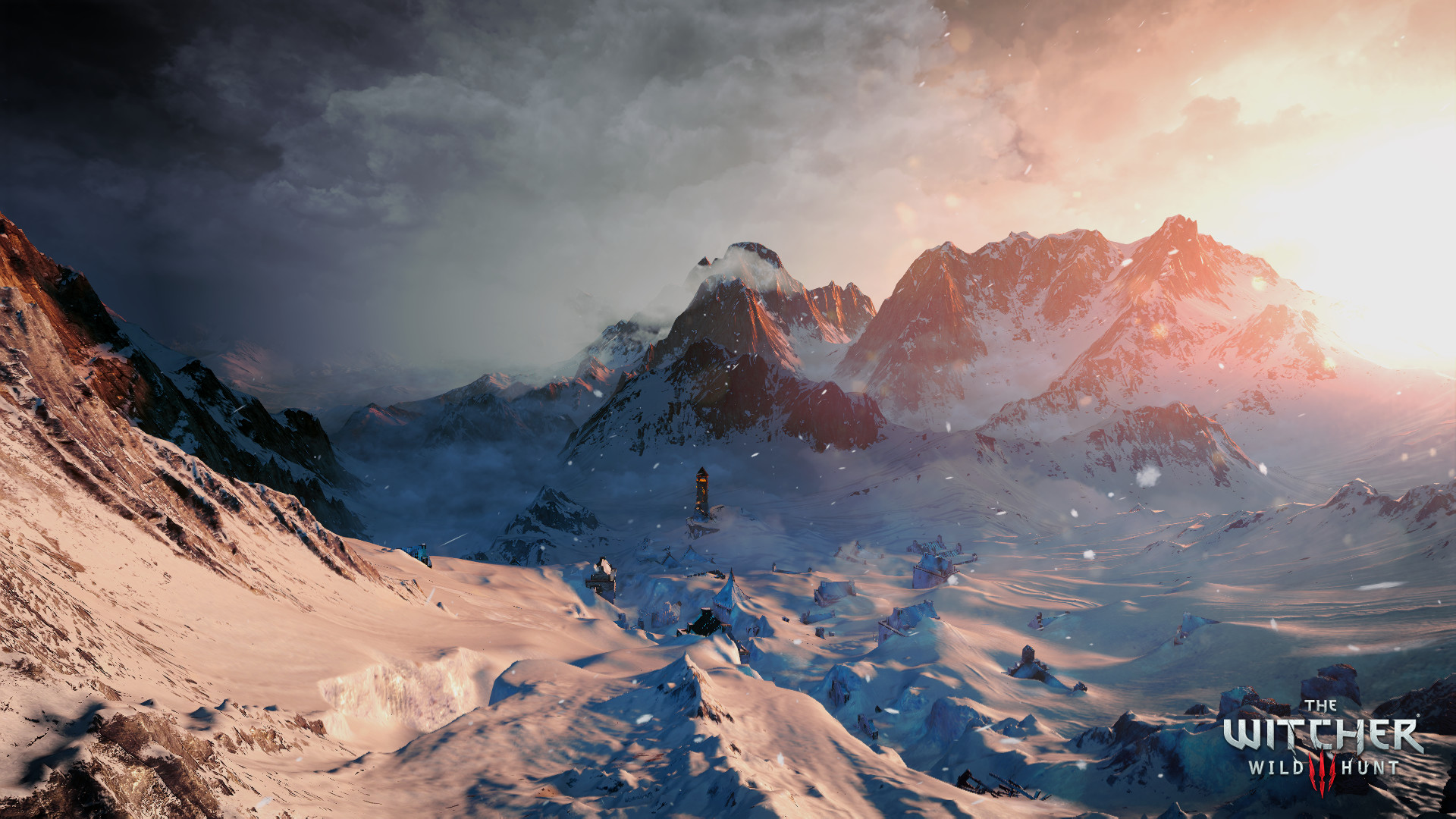 The Witcher 3: Wild Hunt - paisaje nevado de las montañas cerca de Kaer Morhen - Juegosrpg.com