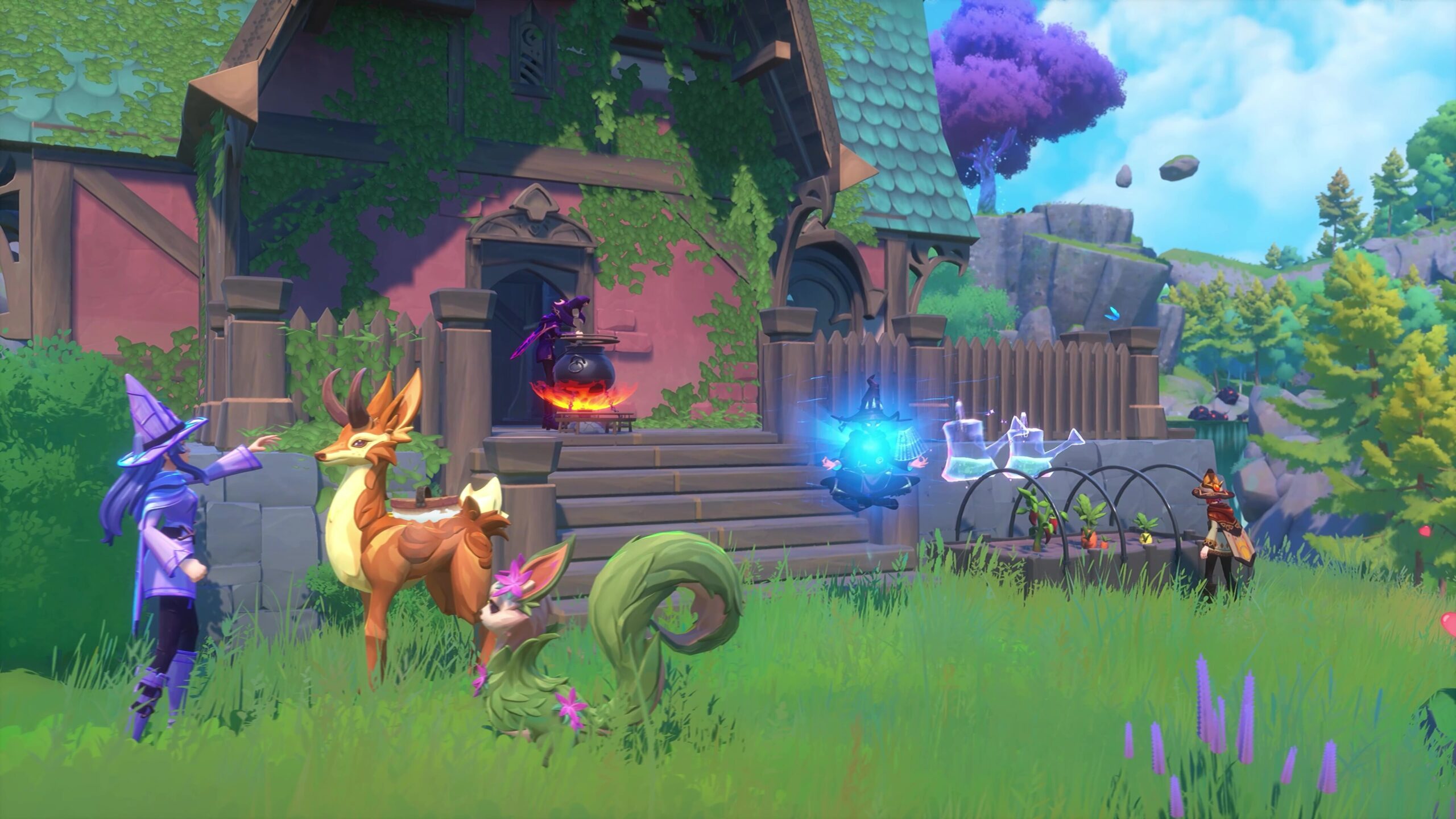 Witchspire - Santuario con familiares mágicos y huerto - Juegosrpg.com