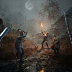 Valor Mortis - soldado napoleonico con pistola y sable frente a muertos vivientes en una aldea nocturna - Juegosrpg.com