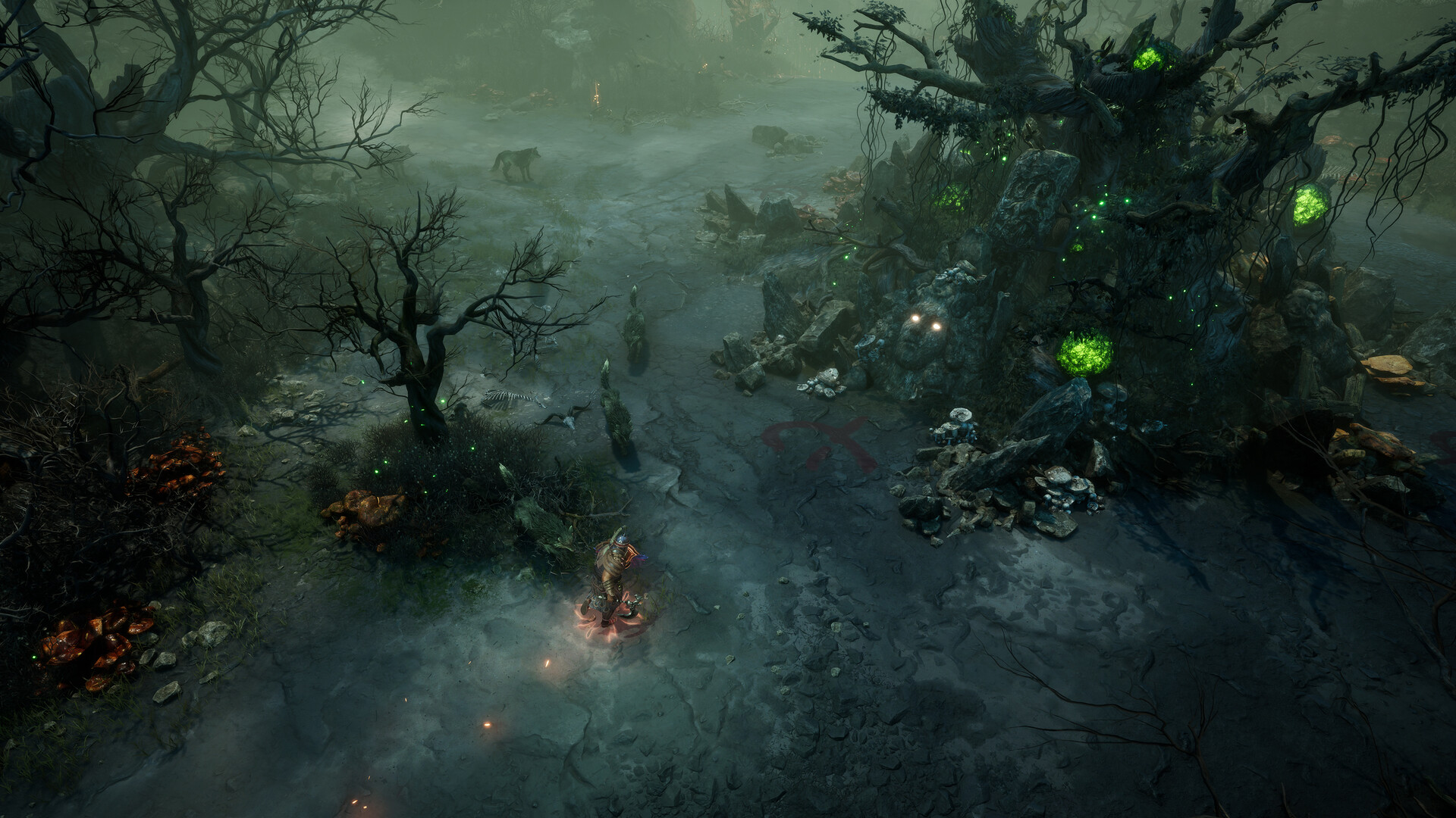 Titan Quest II - Héroe explorando un bosque maldito - Juegosrpg.com