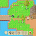 Vida de Aventurero - aldea con puente y casa en su mundo abierto de pixel art - Juegosrpg.com