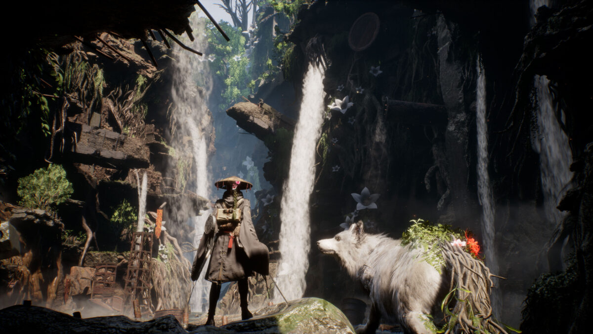 Beast of Reincarnation - Emma y Koo junto a una cascada en la zona de exploración - Juegosrpg.com