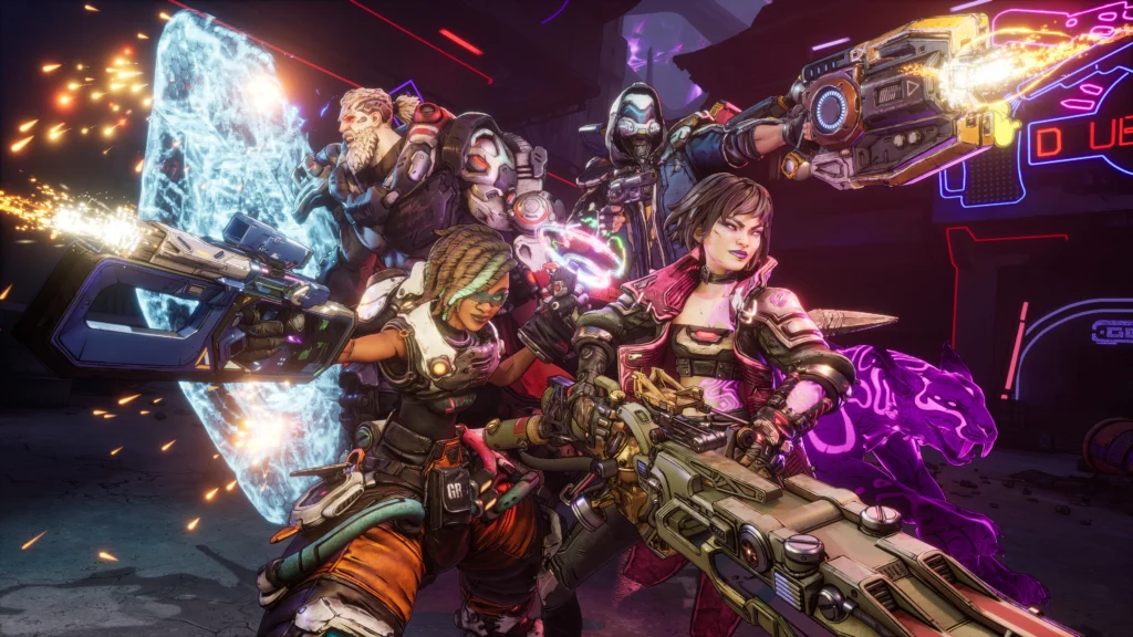Borderlands 4 - Vex, Rafa, Harlowe y Amon combatiendo juntos - Juegosrpg.com