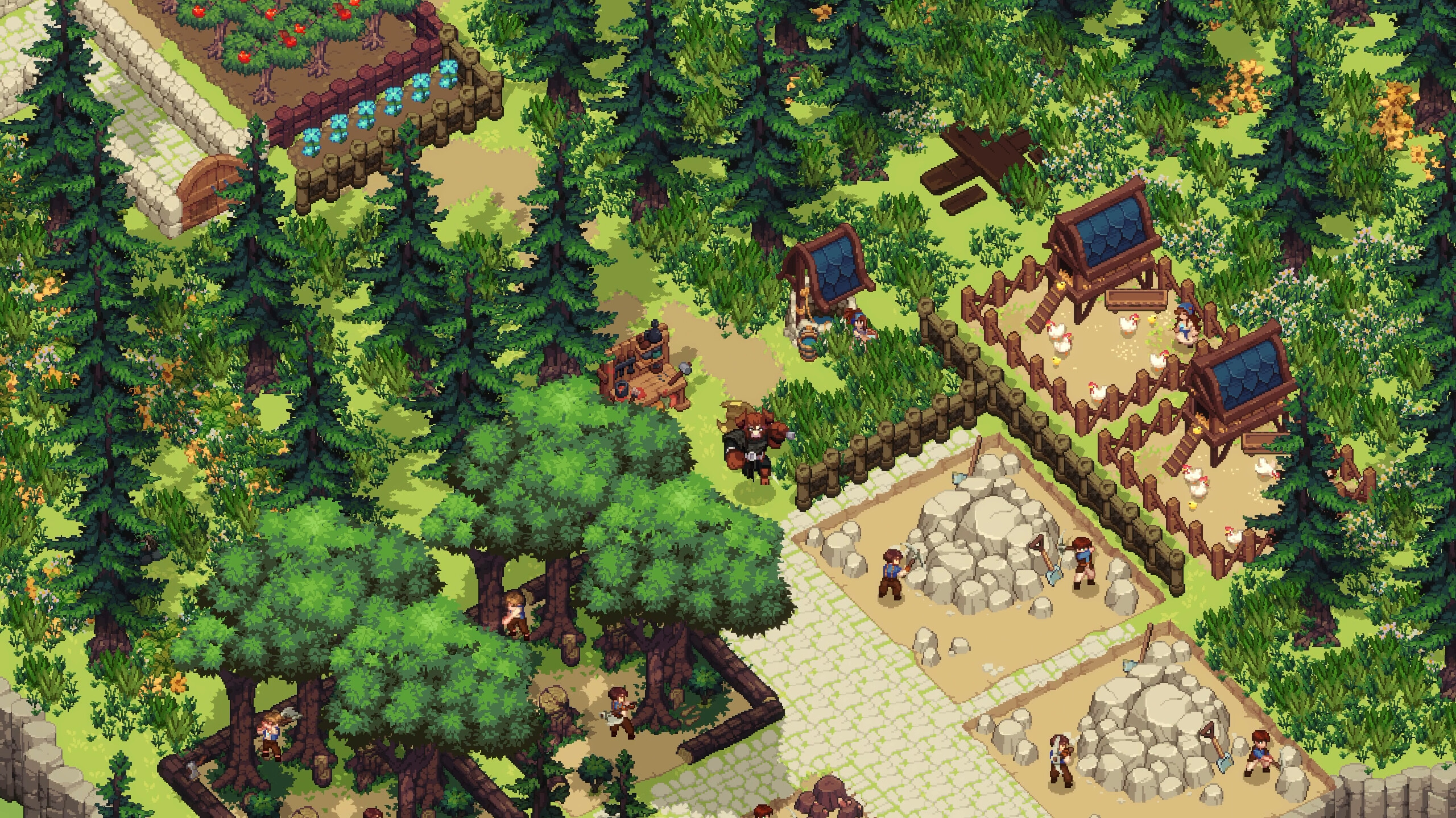 Dimraeth - parcelas de construcción de la fortaleza entre un bosque de pinos - Juegosrpg.com