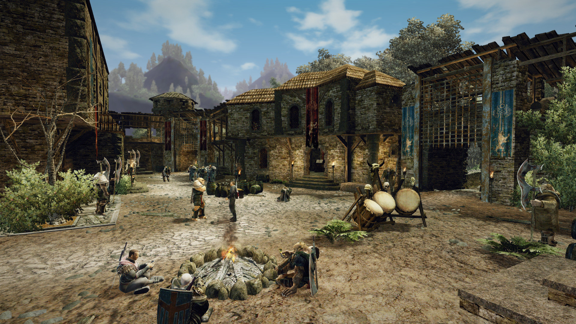 Gothic 3 - aldea con casas de madera en su mundo abierto - Juegosrpg.com