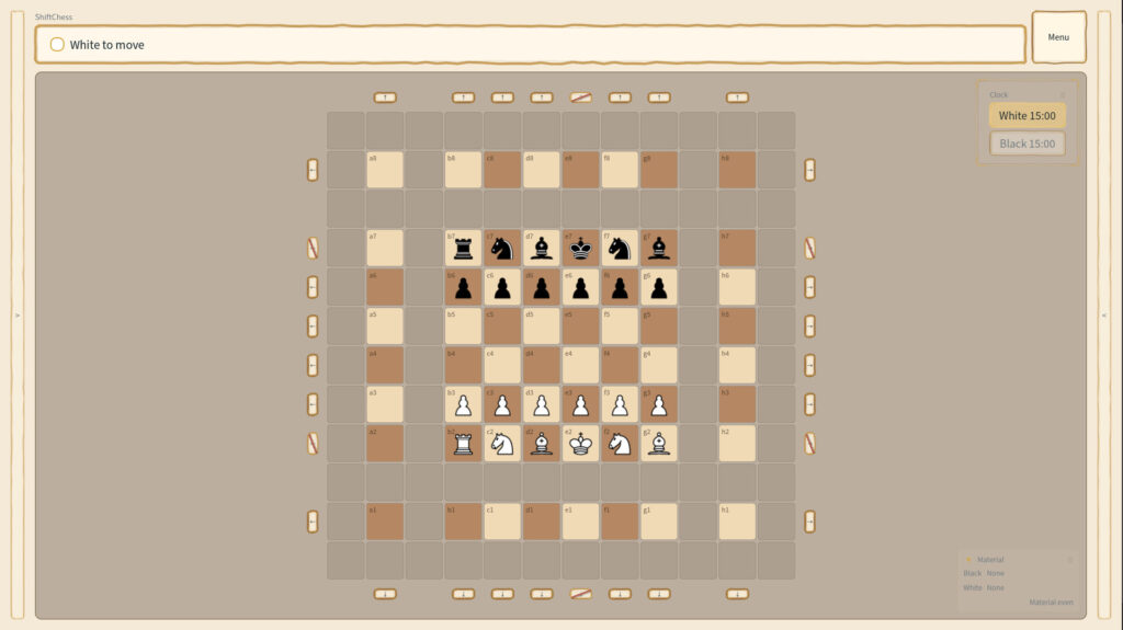 Shift Chess - partida sobre un tablero de ajedrez con piezas blancas y negras - Juegosrpg.com