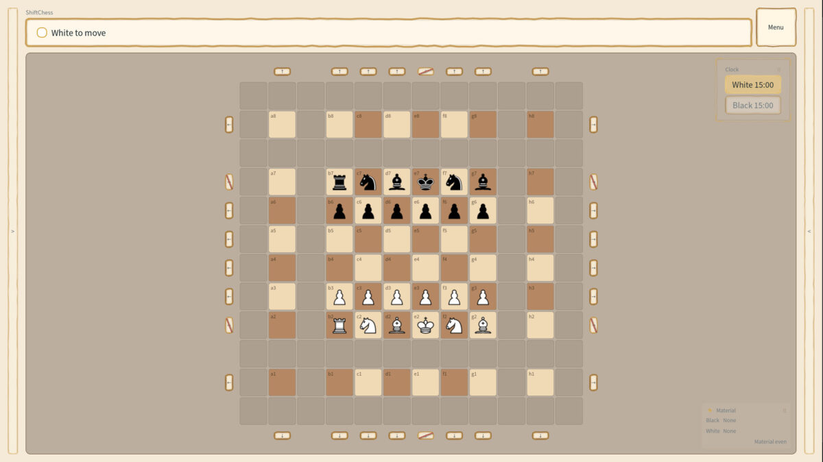 Shift Chess - partida sobre un tablero de ajedrez con piezas blancas y negras - Juegosrpg.com